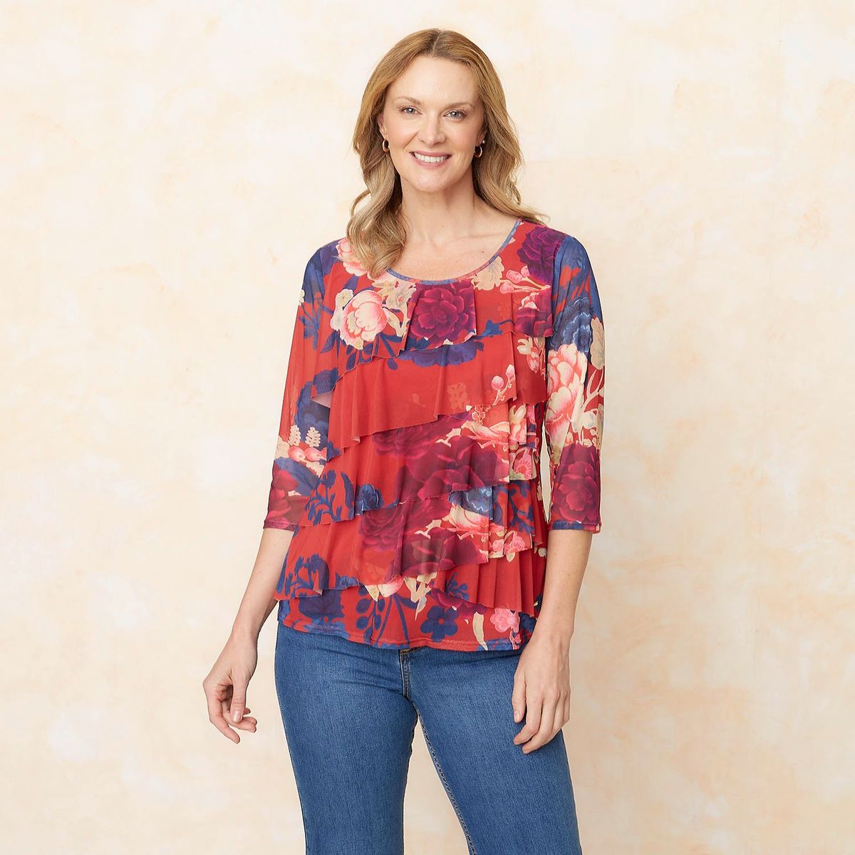SOUTHLAND - Blusa Mujer con Estampado Manga 3/4 Southland