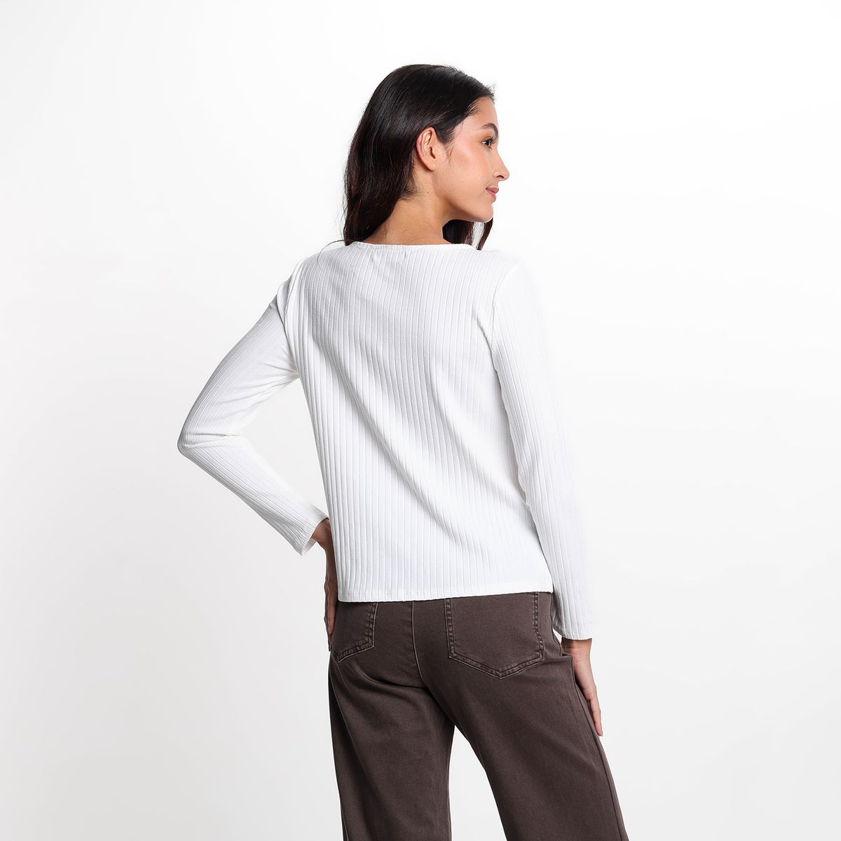 UNIVERSITY CLUB - Camisa Mujer de Rayas Manga larga de Algodón University Club