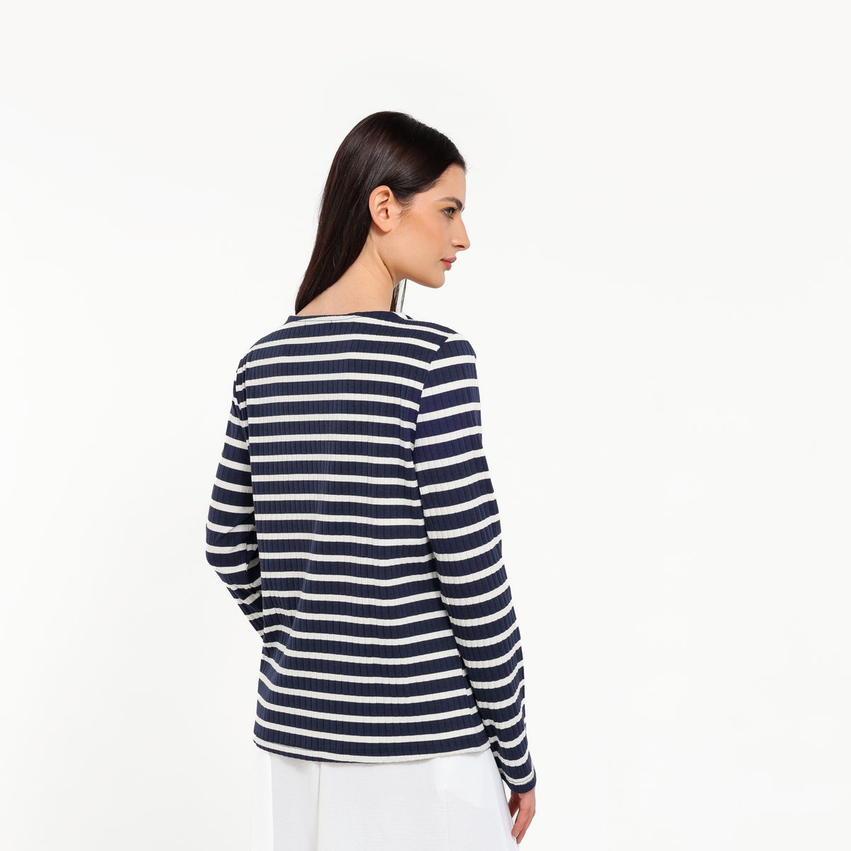 UNIVERSITY CLUB - Camisa Mujer de Rayas Manga larga de Algodón University Club