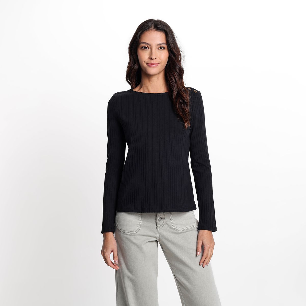 UNIVERSITY CLUB - Camisa Mujer de Rayas Manga larga de Algodón University Club