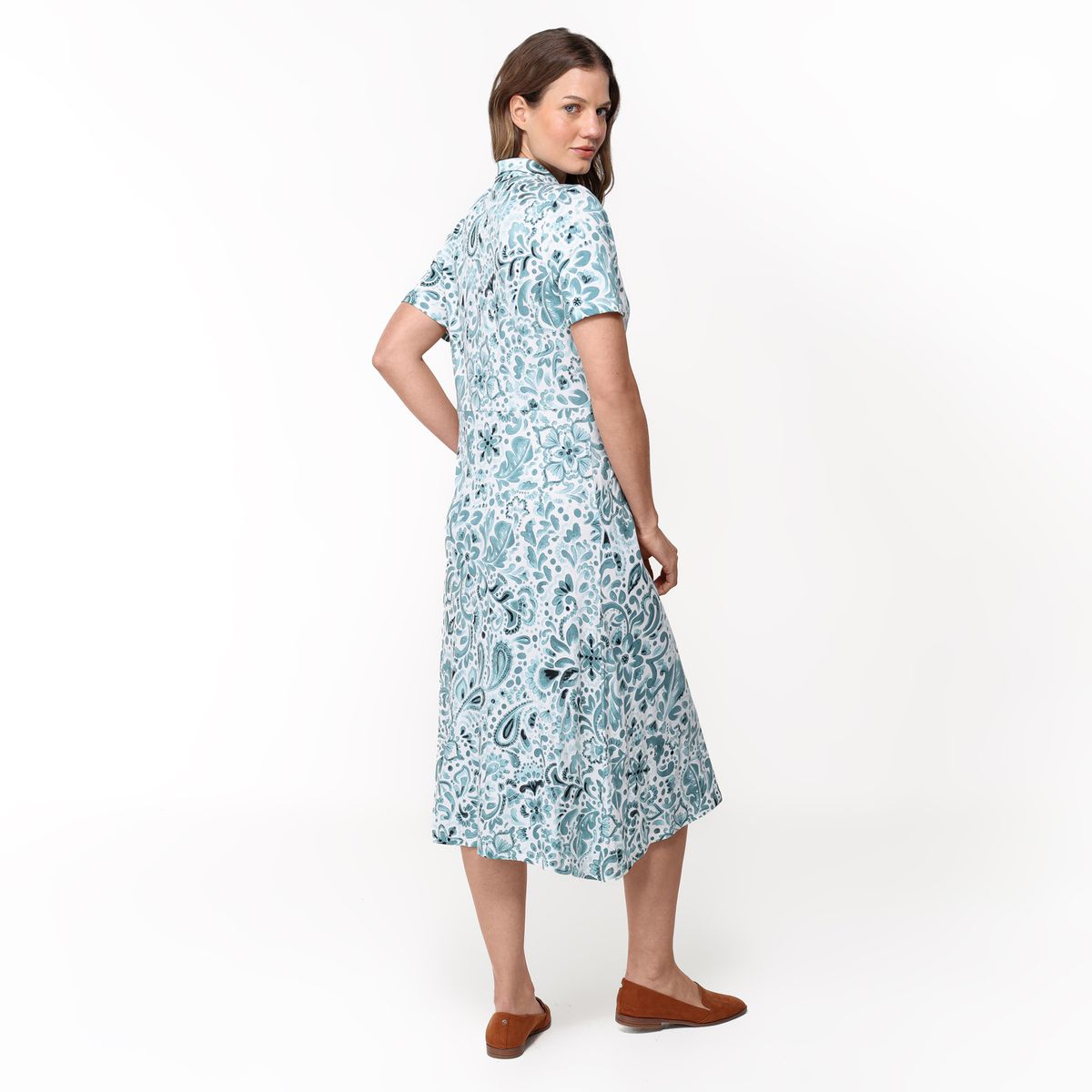 NEWPORT - Vestido Mujer Medio Casual con Estampado de Algodón Newport