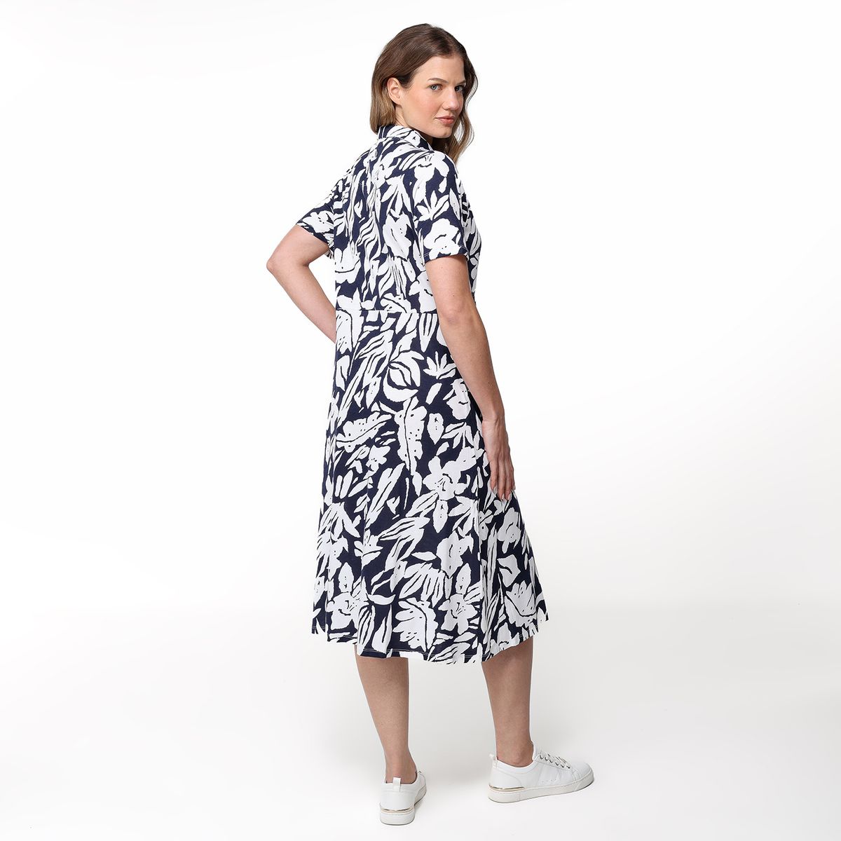 NEWPORT - Vestido Mujer Medio Casual con Estampado de Algodón Newport