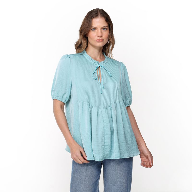 NEWPORT - Blusa Mujer Anudada Manga corta Newport