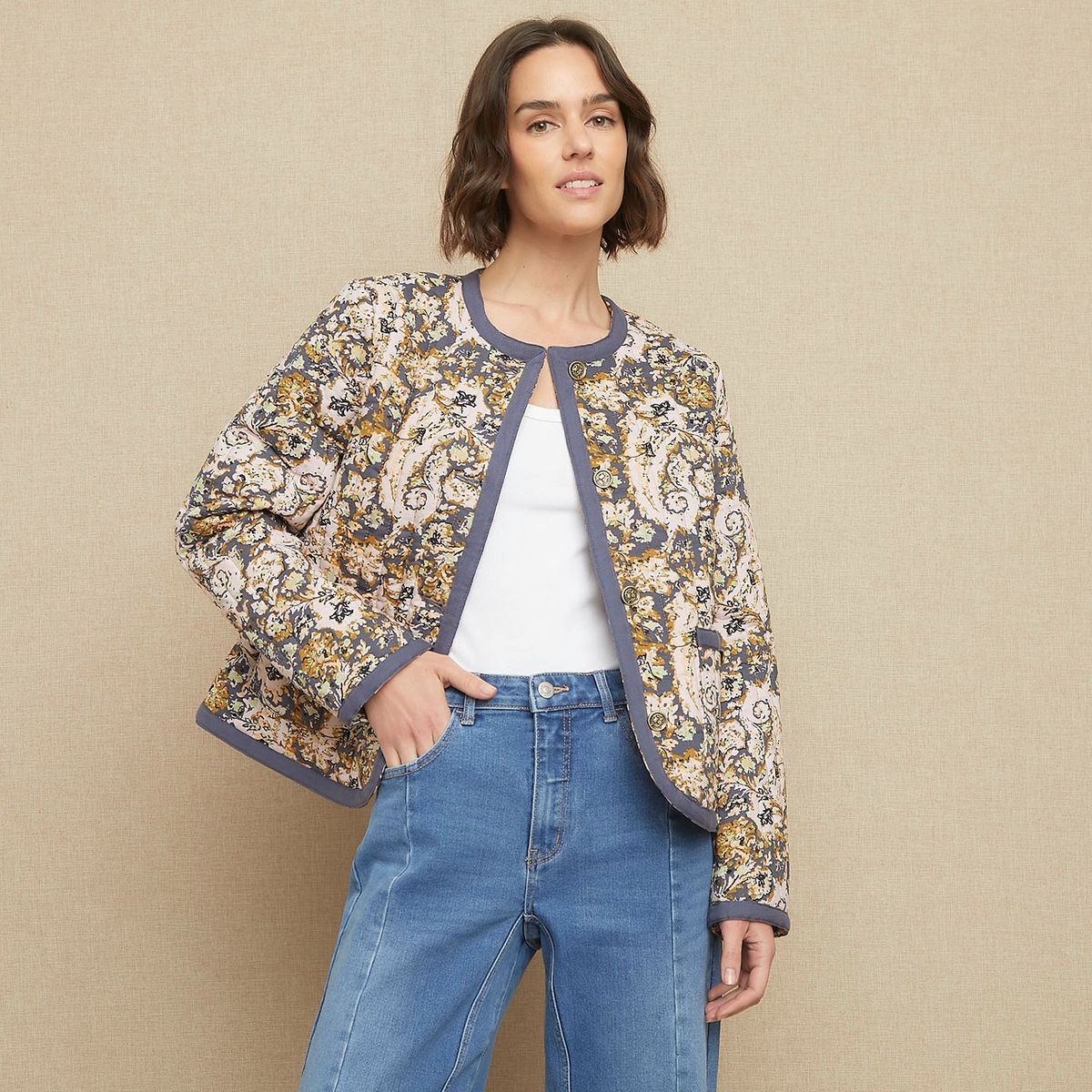 UNIVERSITY CLUB - Chaqueta Mujer con Estampado de Algodón University Club