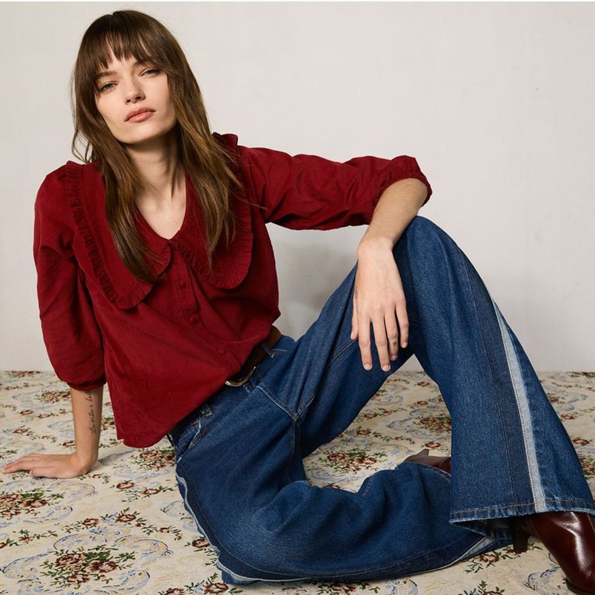 BASEMENT - Jean Wide leg Mujer Tiro medio Basement