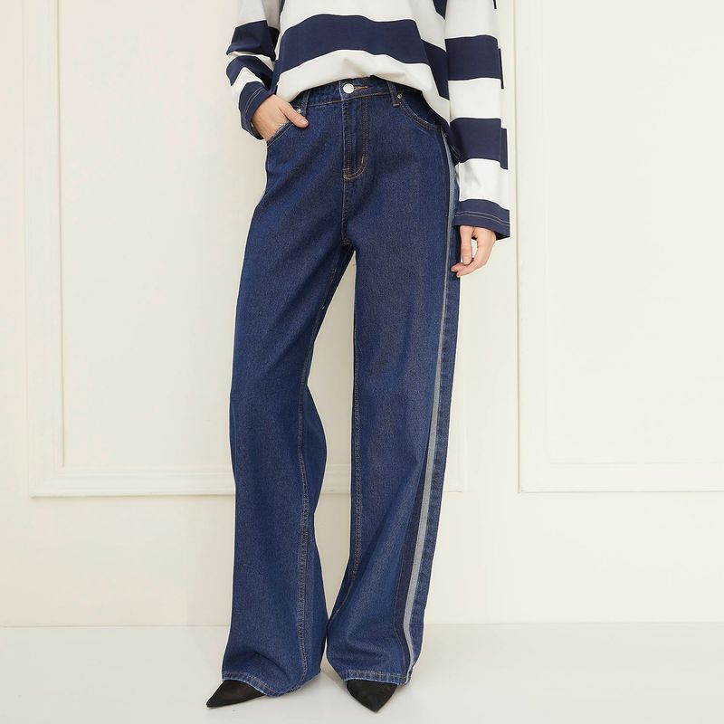 BASEMENT - Jean Wide leg Mujer Tiro medio Basement