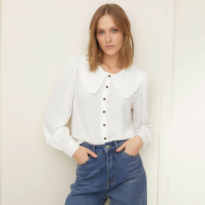 BASEMENT - Blusa Mujer Manga larga globo Basement