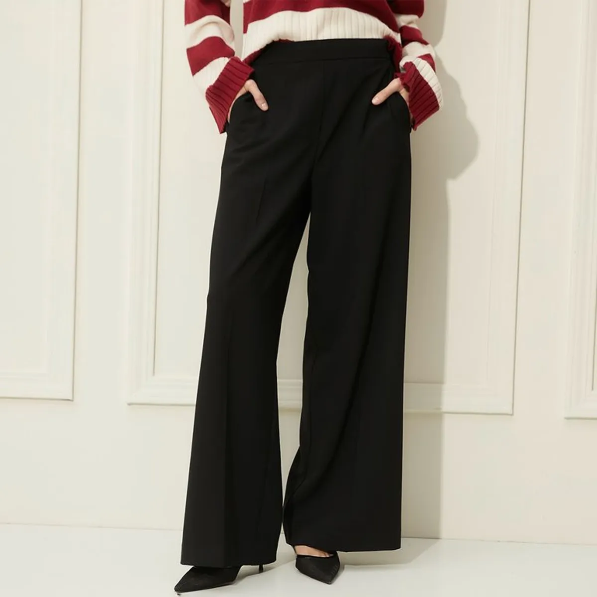 BASEMENT - Pantalón Wide leg Mujer Tiro alto Basement