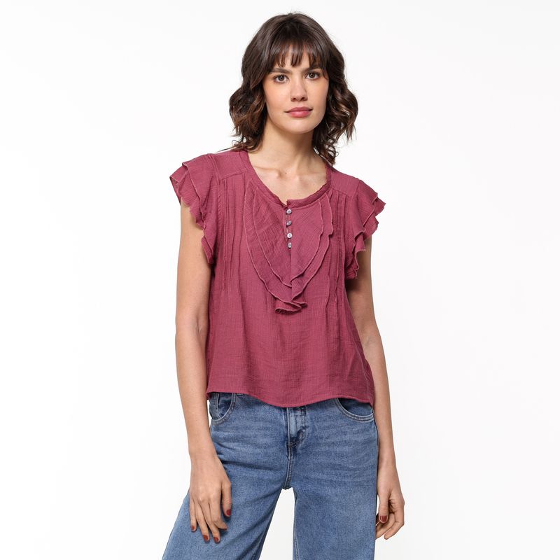 UNIVERSITY CLUB - Blusa Mujer con Boleros Sin mangas University Club