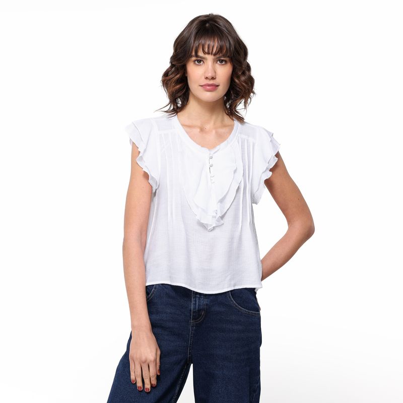 UNIVERSITY CLUB - Blusa Mujer con Boleros Sin mangas University Club