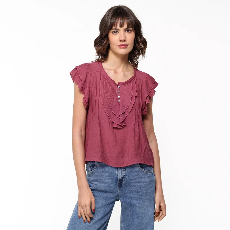 UNIVERSITY CLUB - Blusa Mujer con Boleros Sin mangas University Club