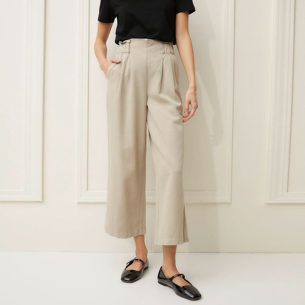 BASEMENT - Pantalón Culotte Mujer Tiro alto Basement