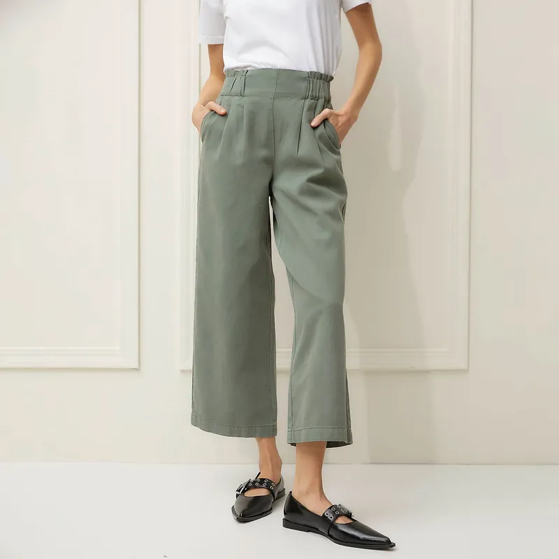 BASEMENT - Pantalón Culotte Mujer Tiro alto Basement