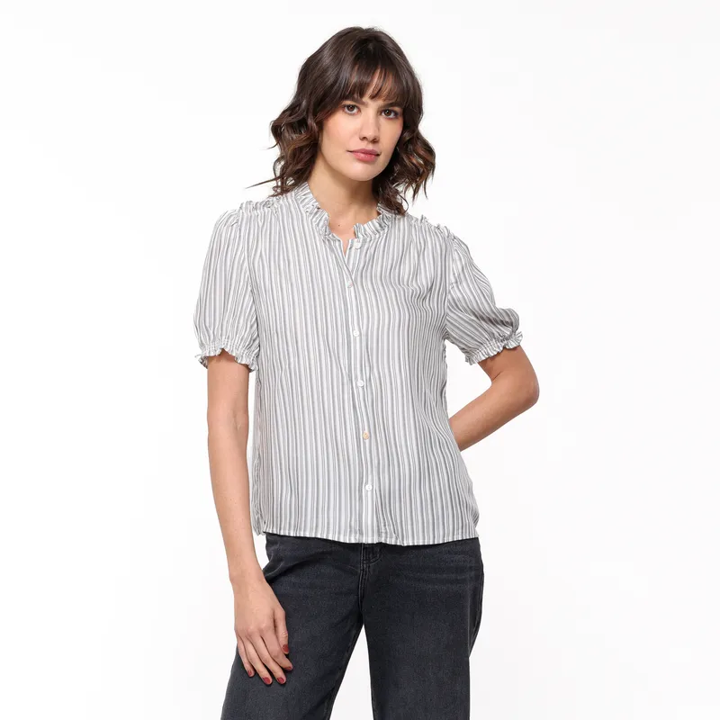 UNIVERSITY CLUB - Blusa Mujer de Rayas Manga corta globo University Club