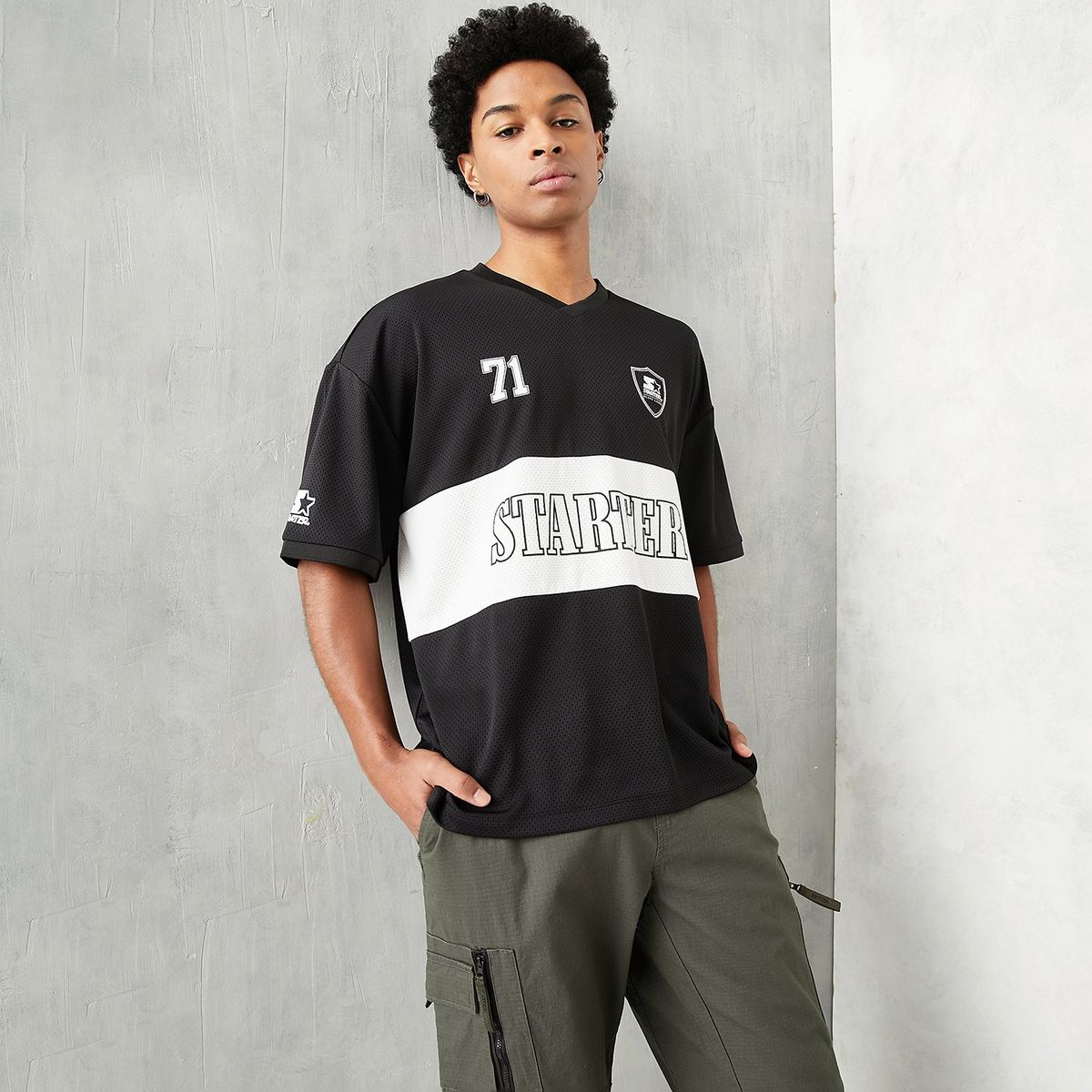 STARTER - Camiseta Hombre Manga corta con Estampado Oversized fit Starter