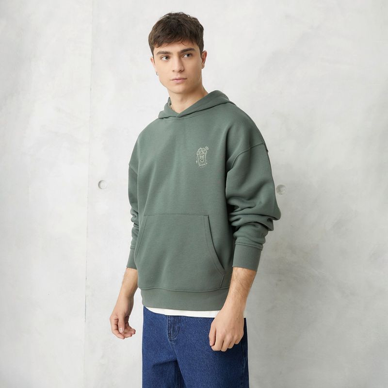 BEARCLIFF - Hoodie Hombre con Estampado de Algodón Bearcliff