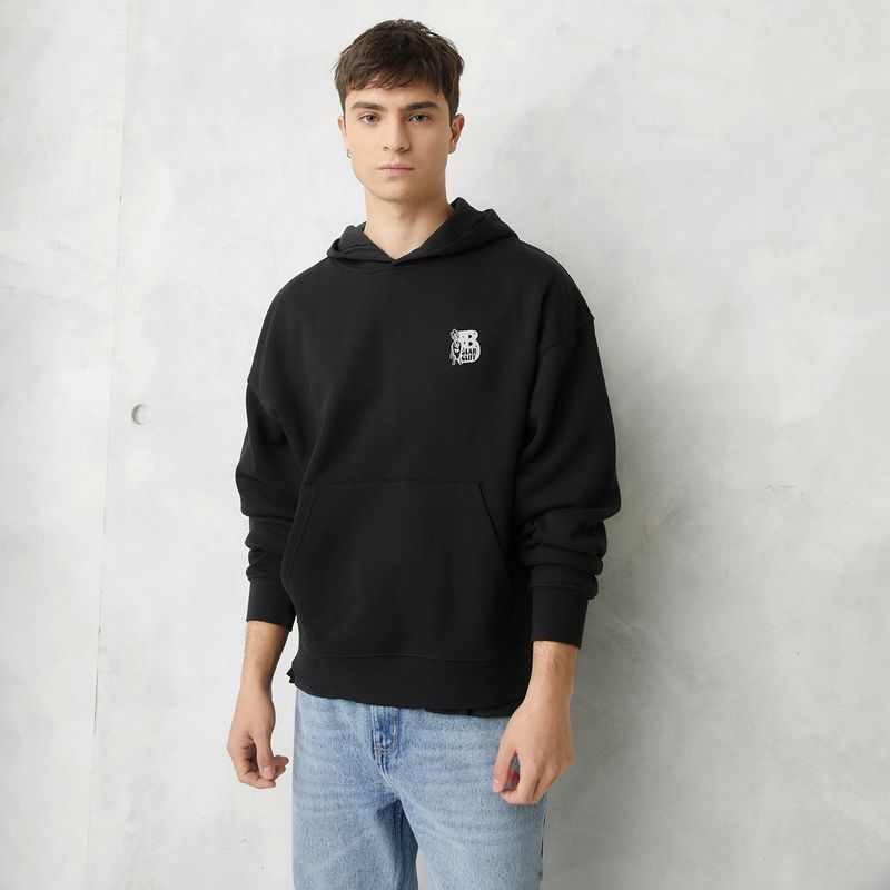 BEARCLIFF - Hoodie Hombre con Estampado de Algodón Bearcliff