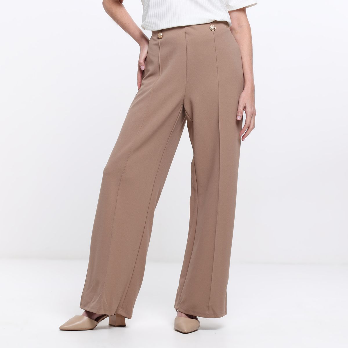 SOUTHLAND - Pantalón Palazzo Mujer Tiro alto Southland