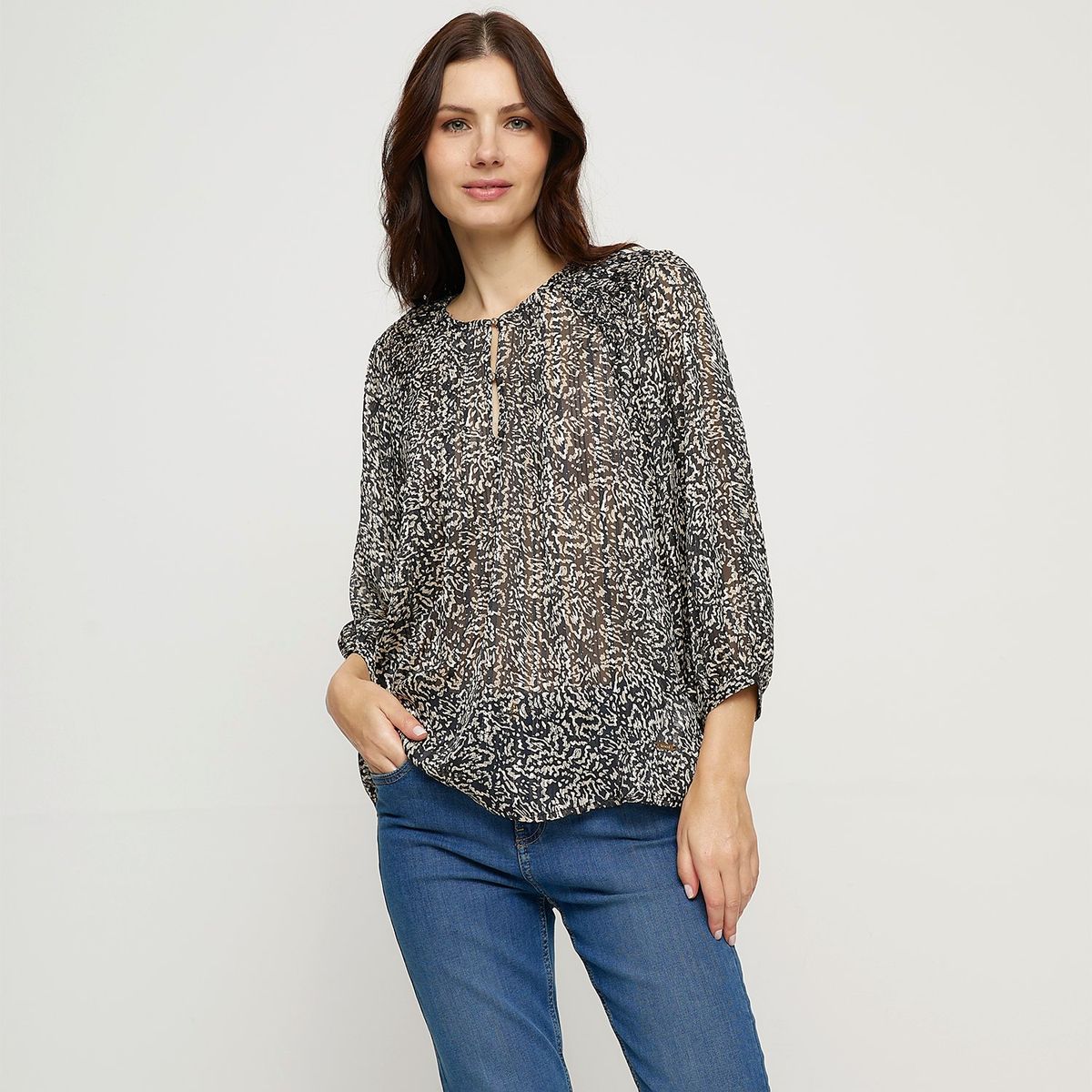 SOUTHLAND - Blusa Mujer con Estampado Manga 3/4 Southland