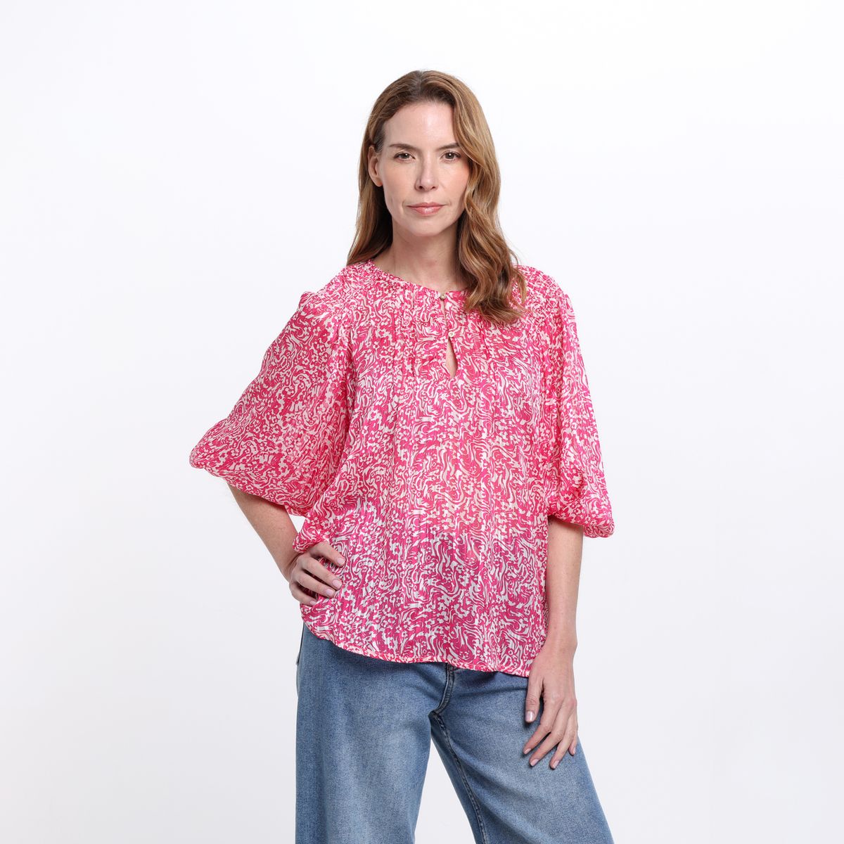 SOUTHLAND - Blusa Mujer con Estampado Manga 3/4 Southland
