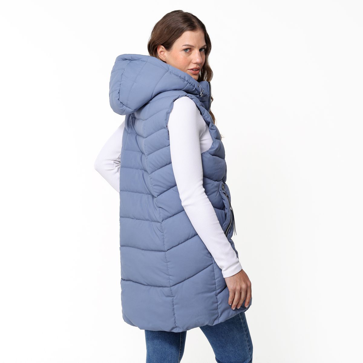 NEWPORT - Chaleco Mujer Acolchado Con capota Newport