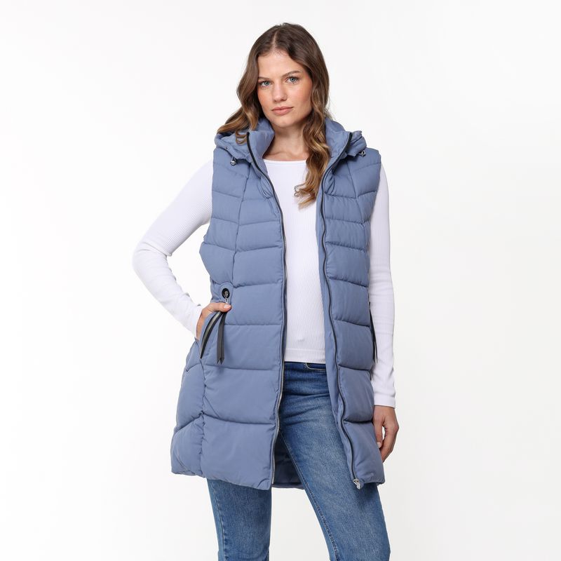 NEWPORT - Chaleco Mujer Acolchado Con capota Newport