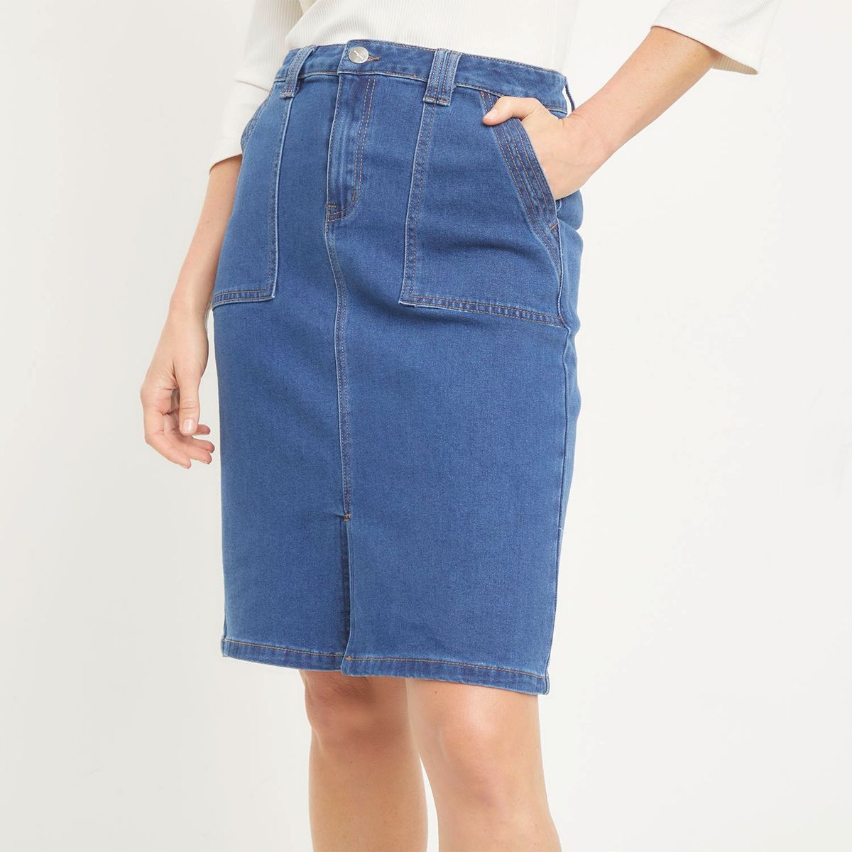 NEWPORT - Falda de jean Mini Mujer de Algodón Newport