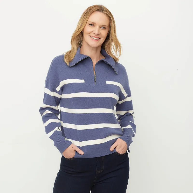 NEWPORT - Saco Mujer de Rayas Newport