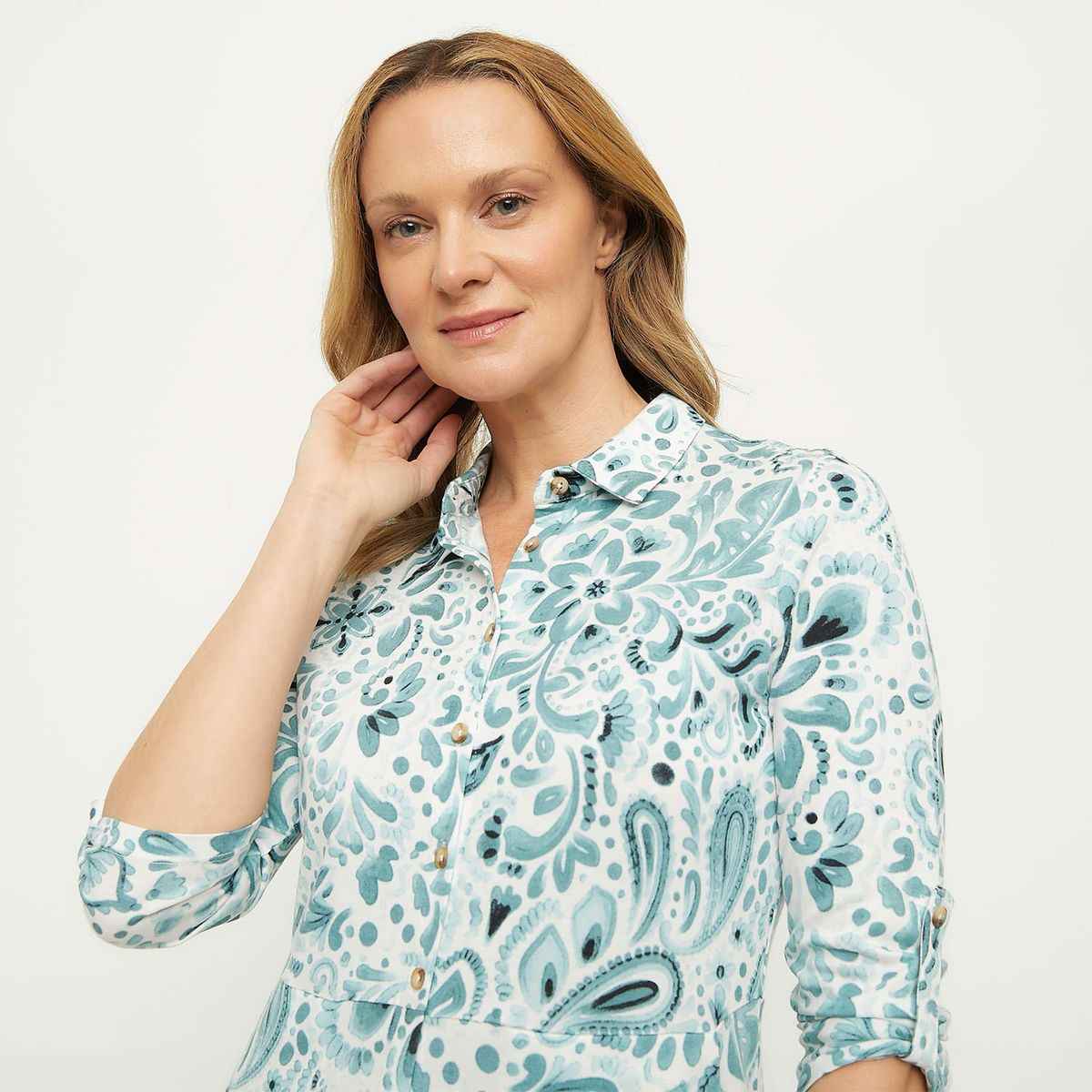 NEWPORT - Vestido Mujer Medio con Estampado Algodón Newport