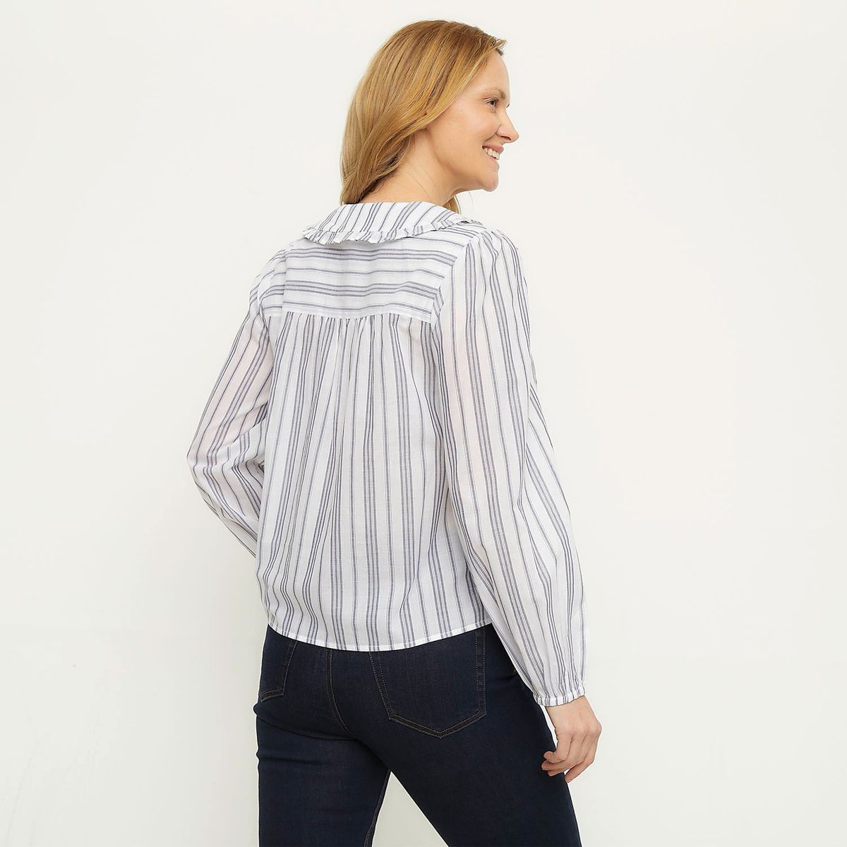 NEWPORT - Blusa Mujer con Estampado Manga larga globo de Algodón Newport