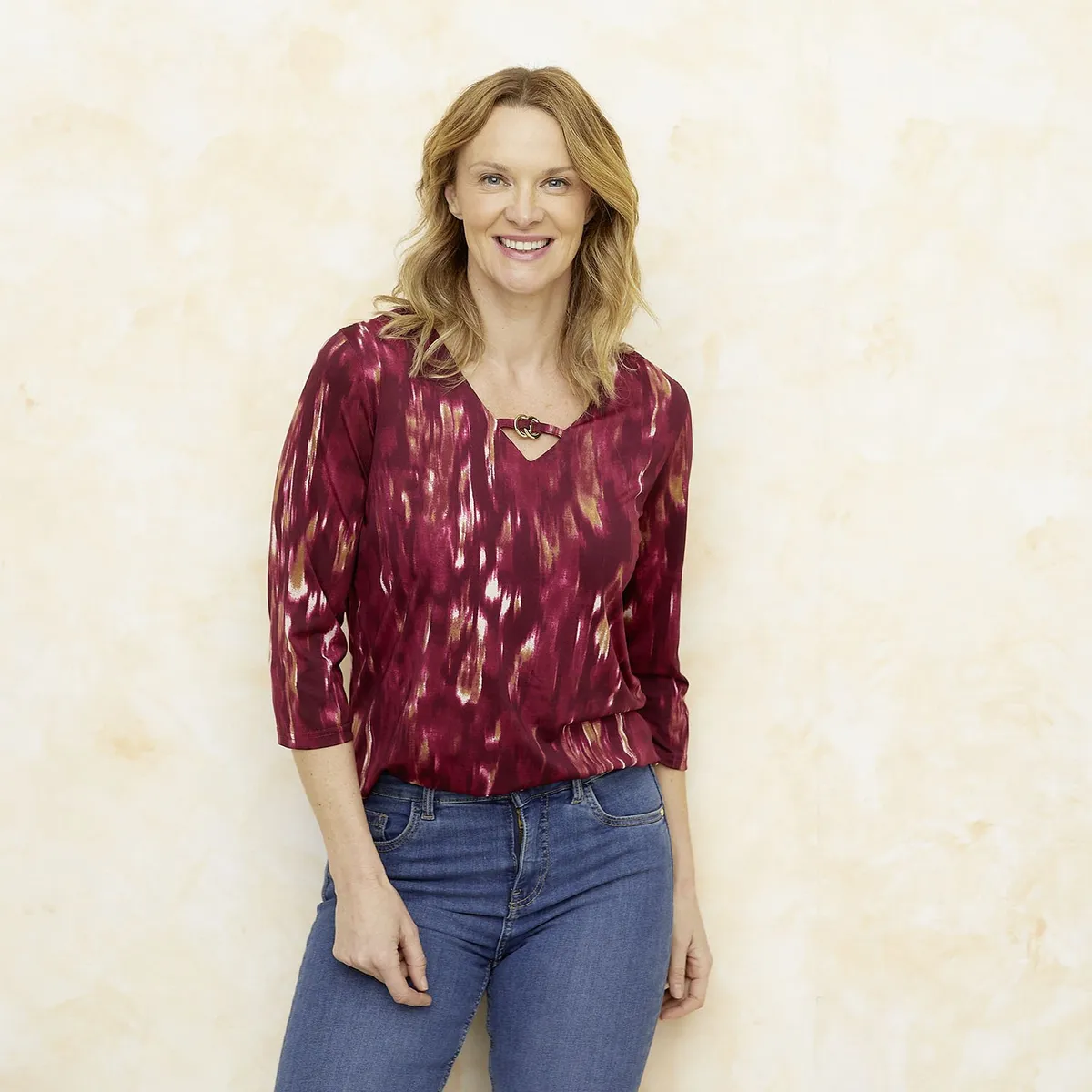 SOUTHLAND - Blusa Mujer con Estampado Manga 3/4 Southland