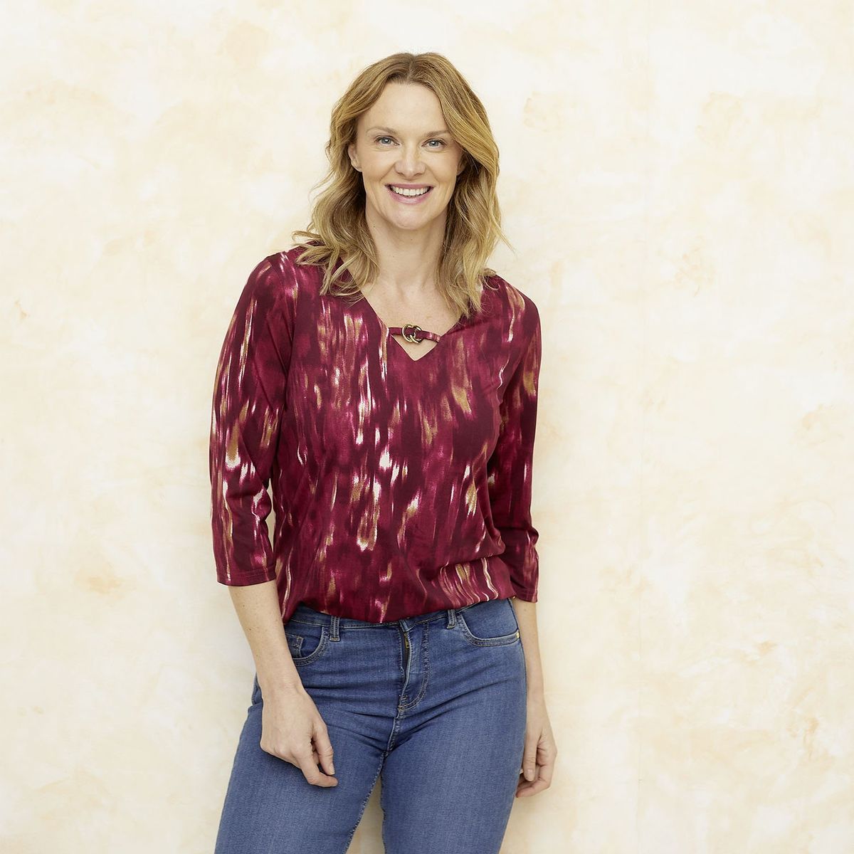 SOUTHLAND - Blusa Mujer con Estampado Manga 3/4 Southland