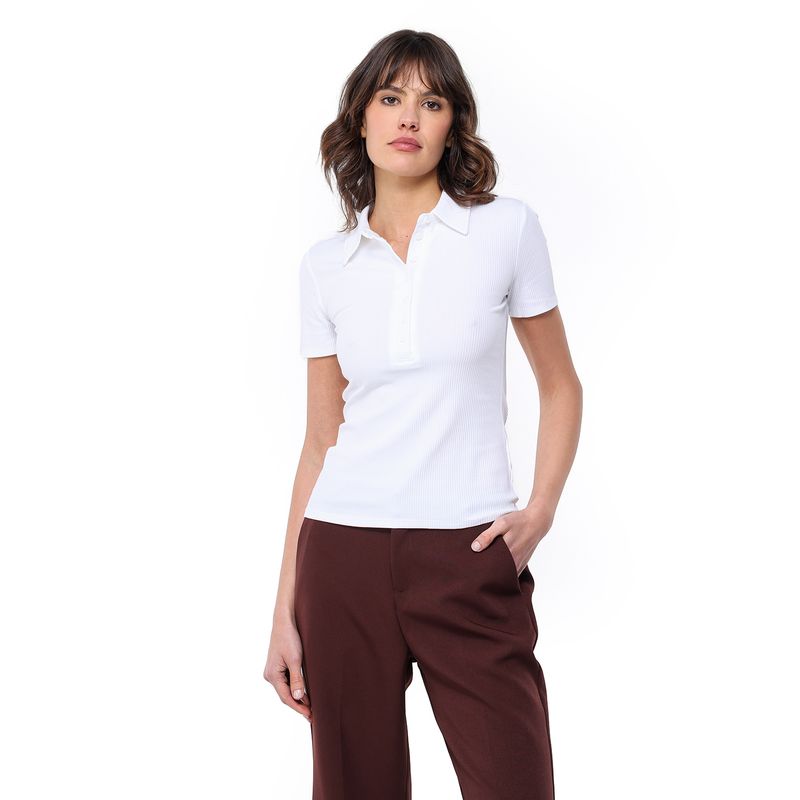 BASEMENT - Blusa Mujer Manga corta de Algodón Basement