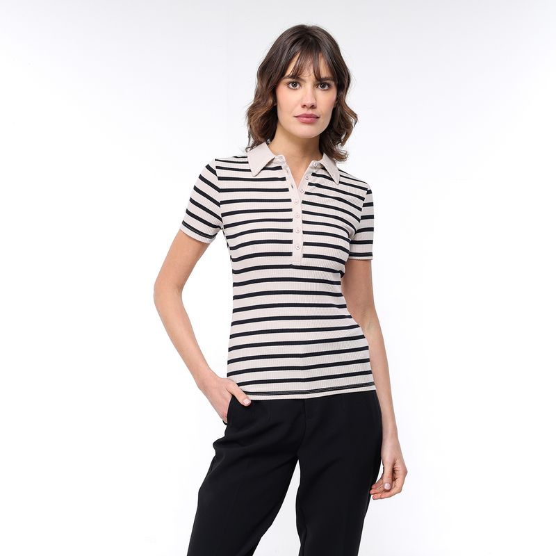 BASEMENT - Blusa Mujer Manga corta de Algodón Basement