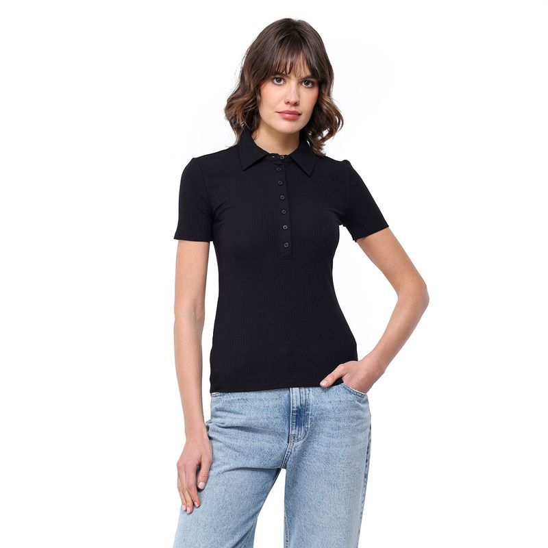 BASEMENT - Blusa Mujer Manga corta de Algodón Basement