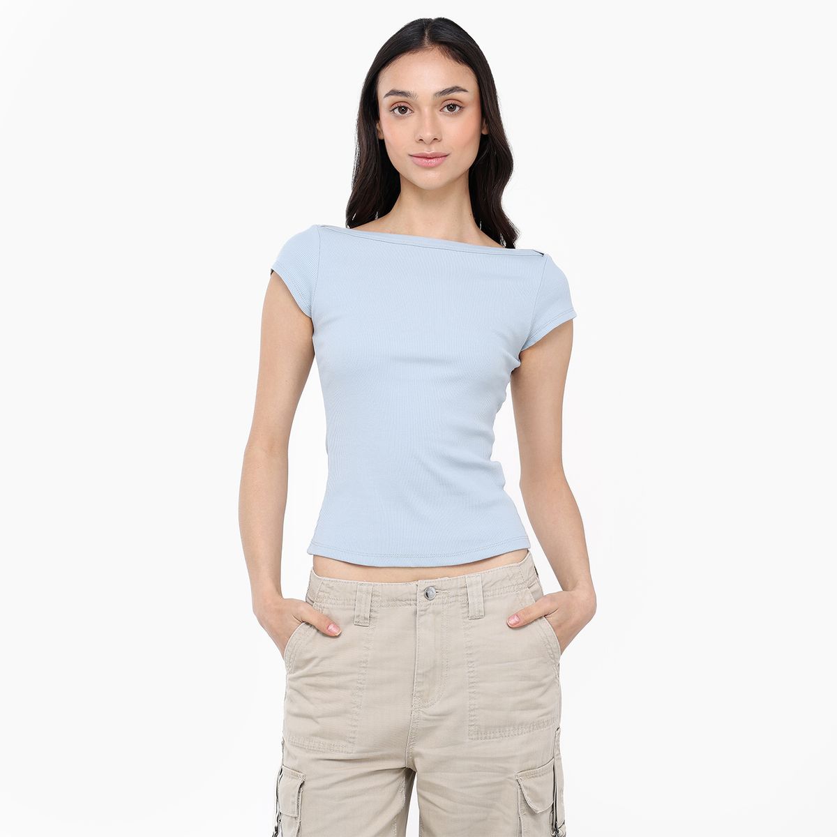 SYBILLA - Camiseta Mujer Manga corta de Algodón Sybilla