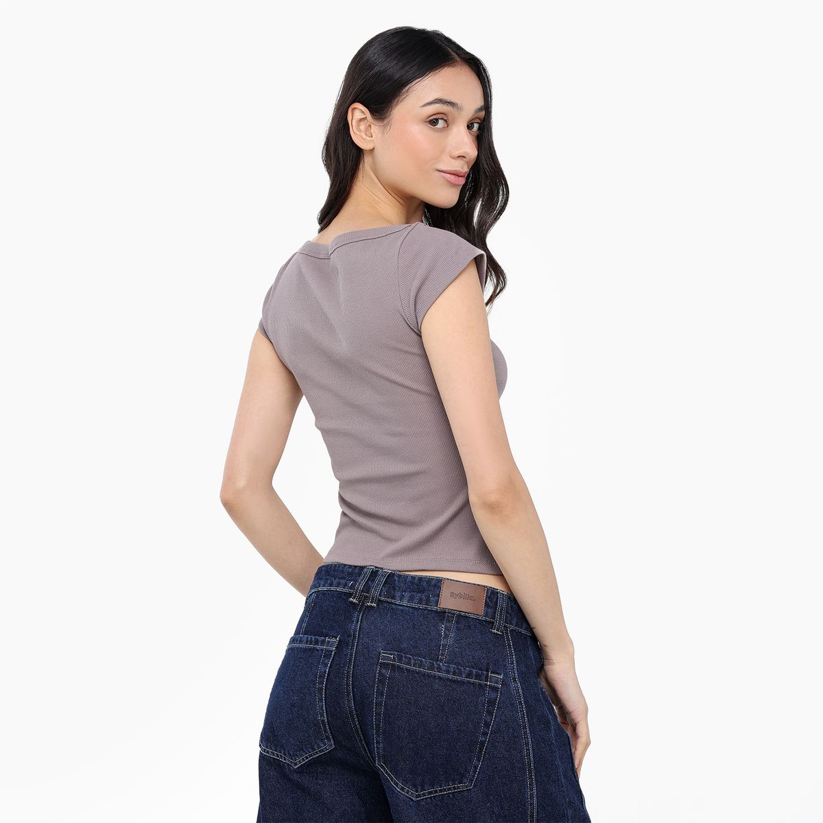 SYBILLA - Camiseta Mujer Manga corta de Algodón Sybilla