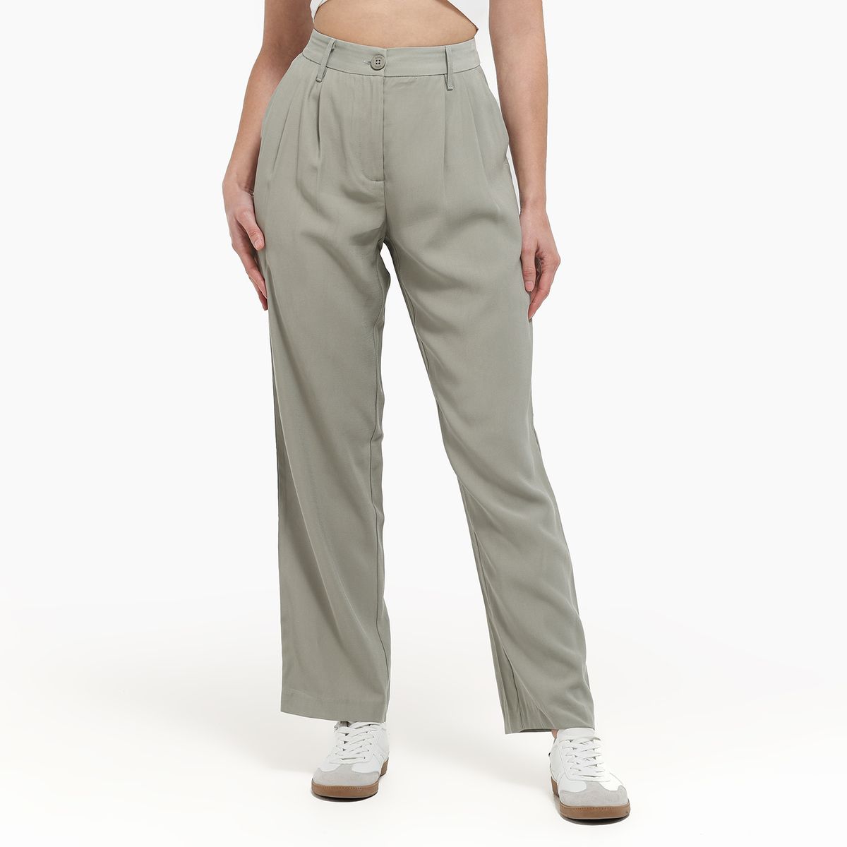 SYBILLA - Pantalón Recto Mujer Tiro alto Sybilla