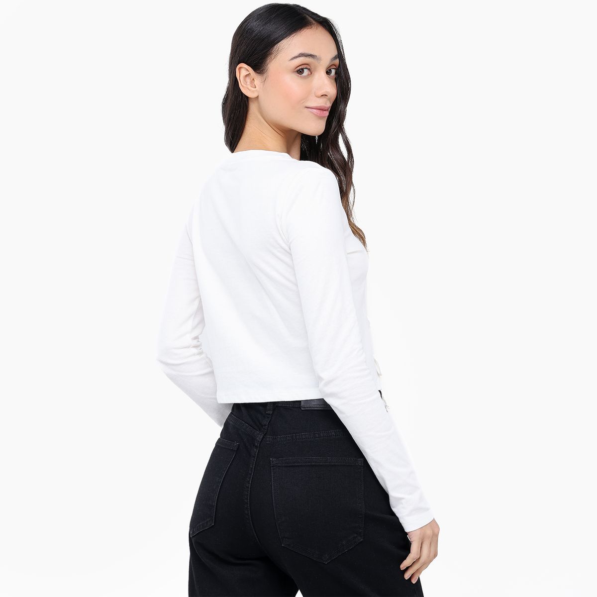 SYBILLA - Camiseta Mujer Anudada Manga corta de Algodón Sybilla