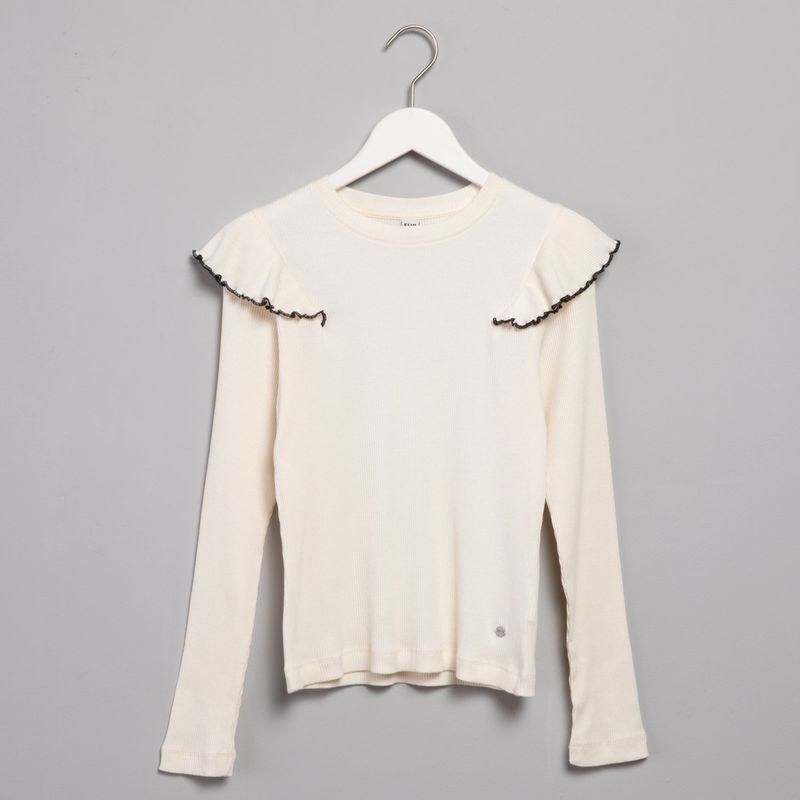 ELV - Camiseta Niña  con Boleros   Manga larga Algodón Elv