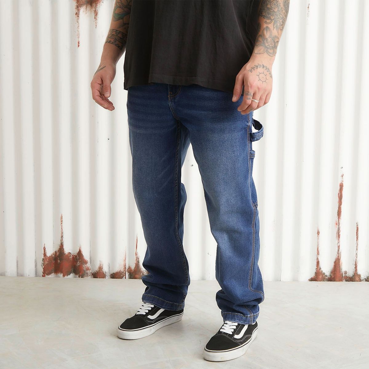 DENIMLAB - Jean 5 Bolsillos Hombre Cargo de Algodón Denimlab