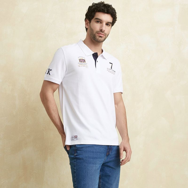 UNIVERSITY CLUB - Camiseta polo Hombre Manga corta con Estampado Regular fit de Algodón UNIVERSITY CLUB