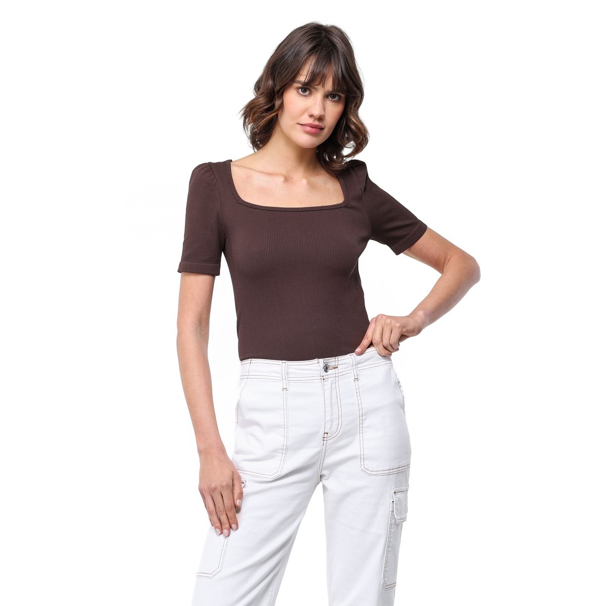 BASEMENT - Blusa Mujer Manga corta de Poliamida Basement