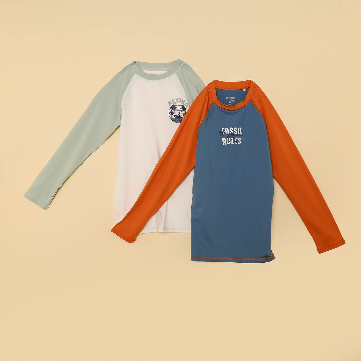 YAMP - Camiseta UV Niño Pack de 2 unidades con Estampado  Manga larga Yamp