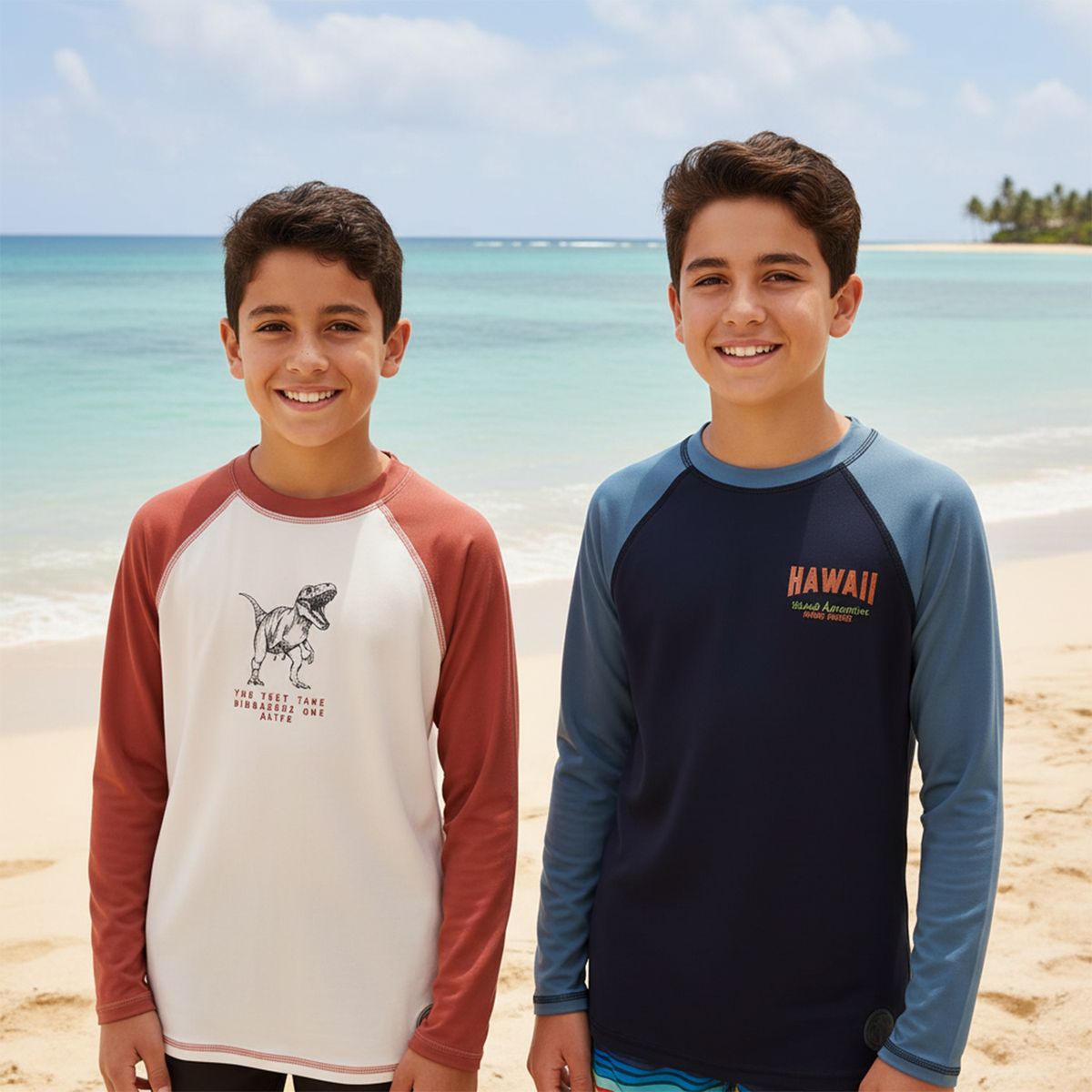 YAMP - Camiseta UV Niño Pack de 2 unidades con Estampado  Manga larga Yamp