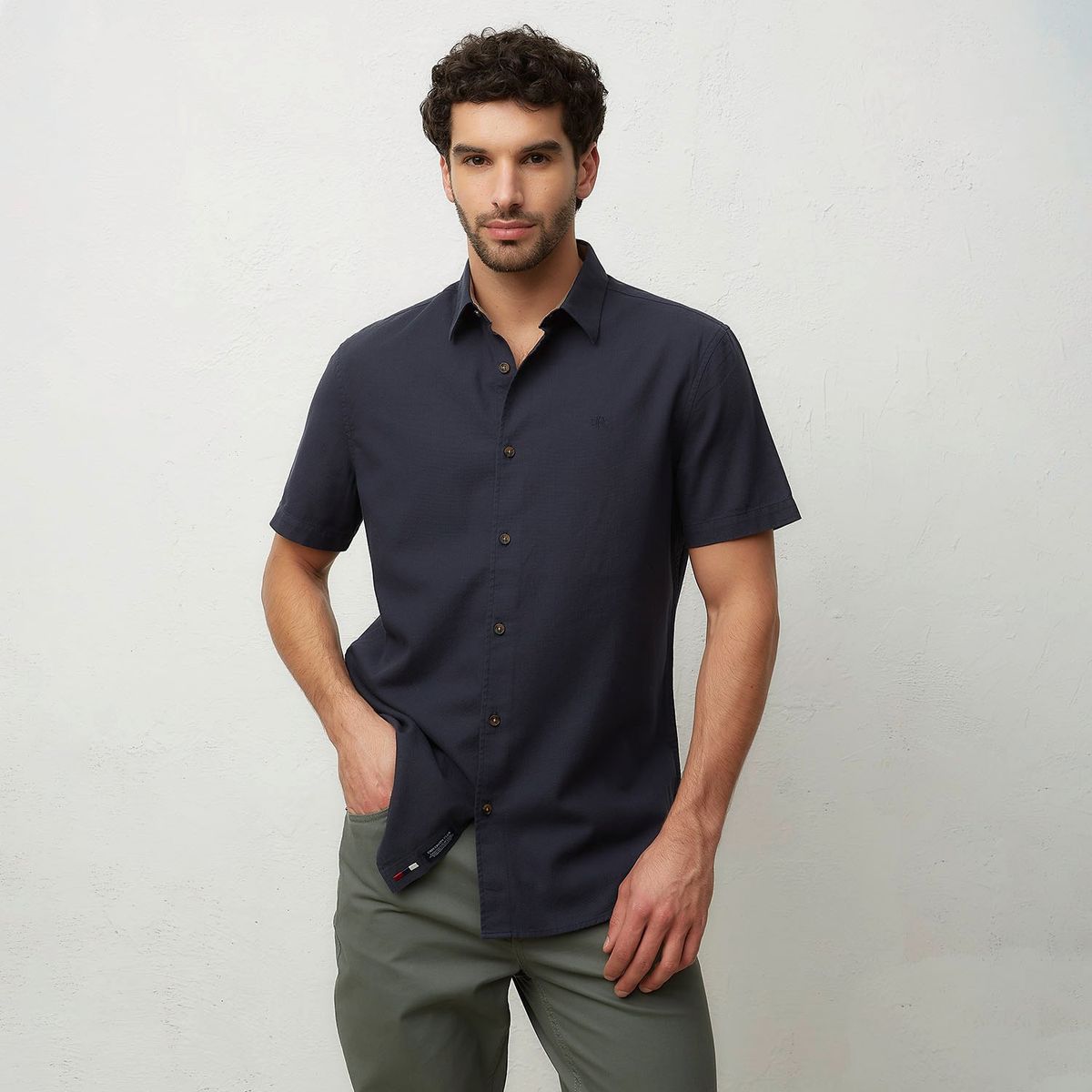 UNIVERSITY CLUB - Camisa Hombre Manga corta Recto de Algodón University Club