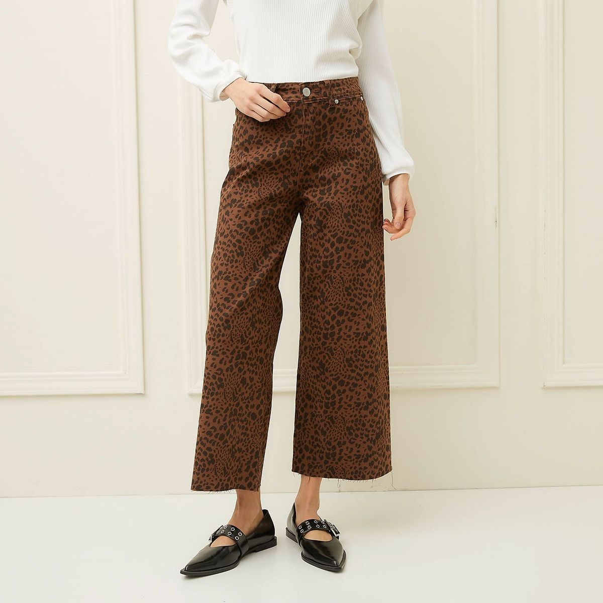 BASEMENT - Jean Marine Mujer Tiro medio Animal print Basement