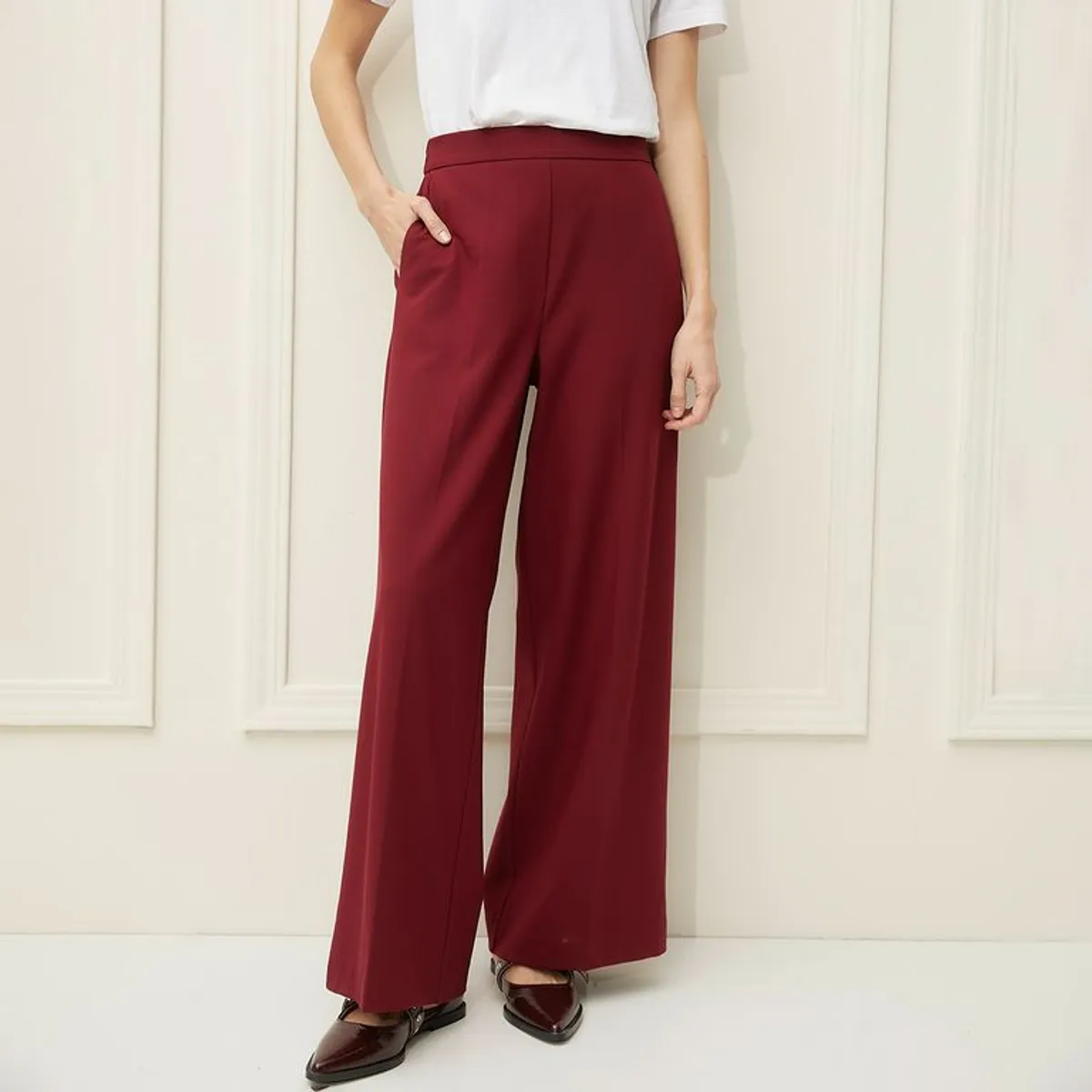 BASEMENT - Pantalón Wide leg Mujer Tiro alto Basement