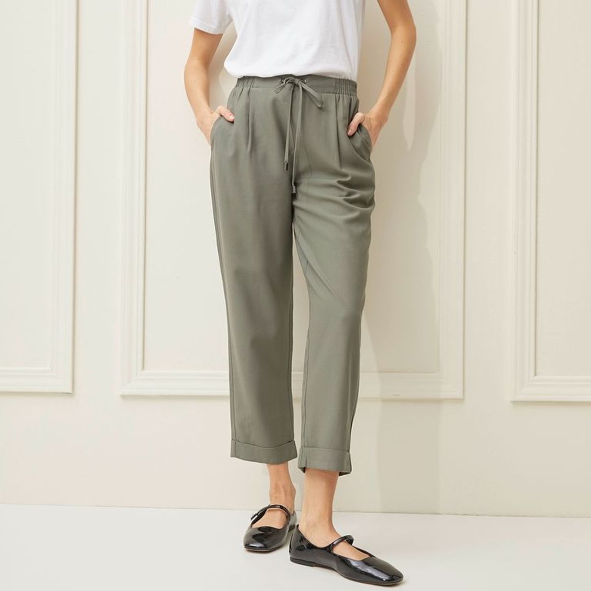 BASEMENT - Pantalón Recto Mujer Tiro medio Basement