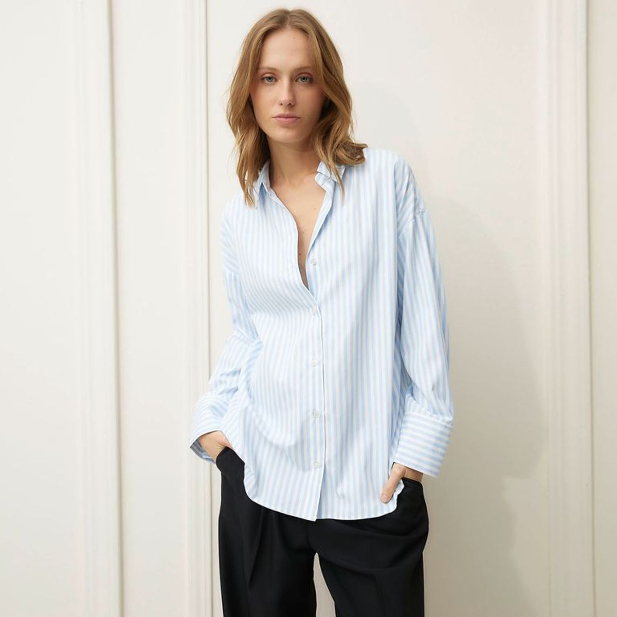 BASEMENT - Camisa Mujer de Rayas Manga larga Basement